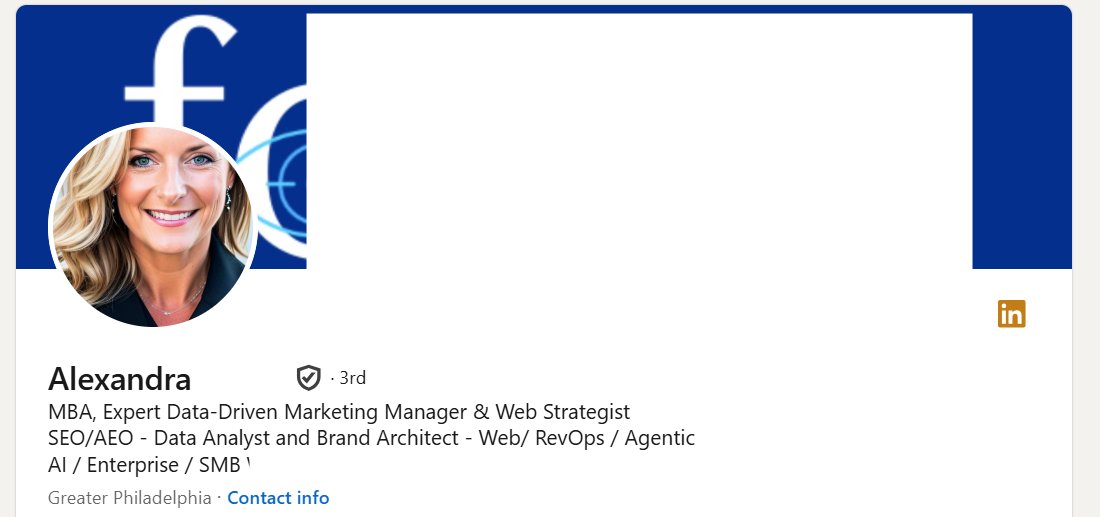 Alexandra's LinkedIn profile.